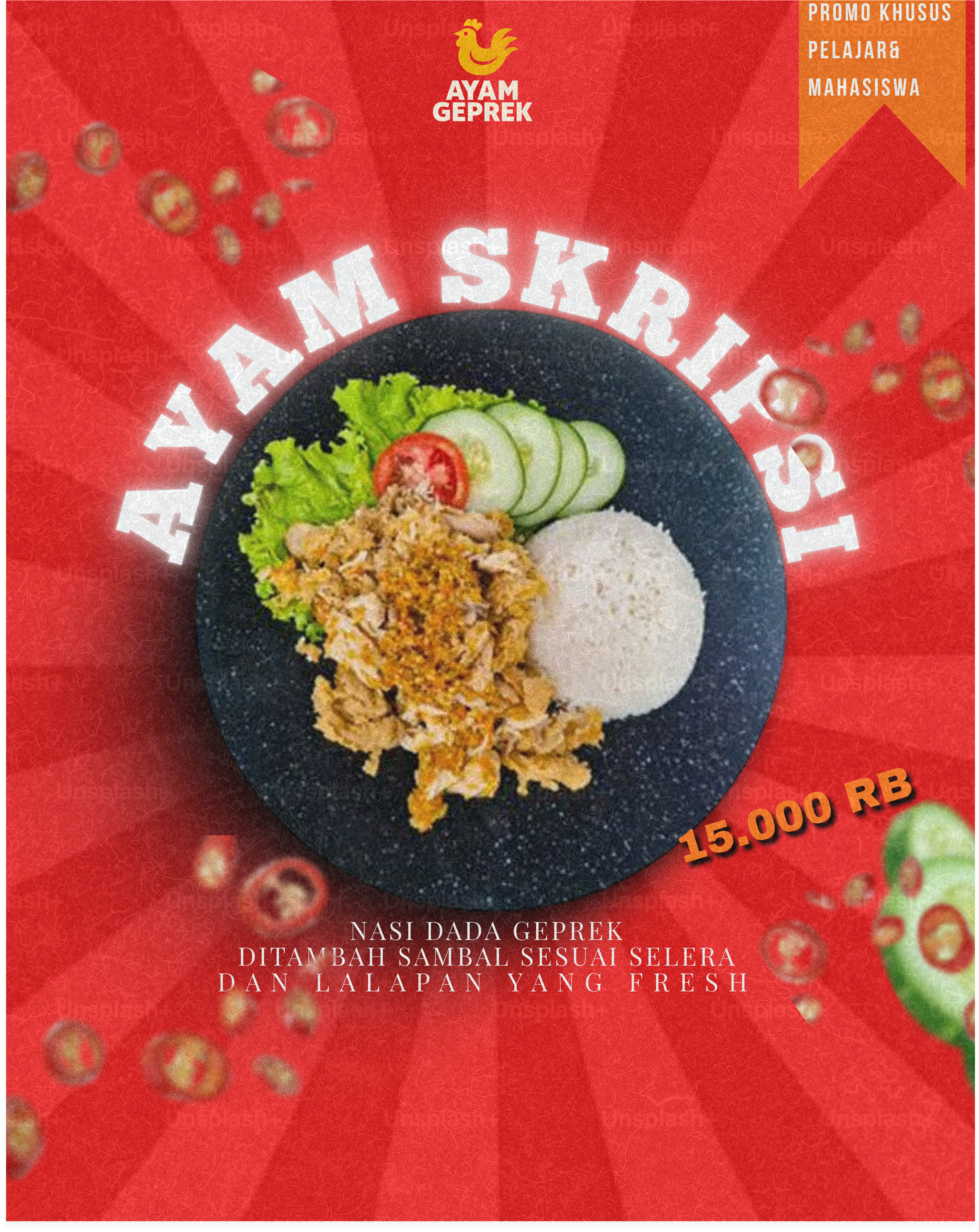 Ayam Skripsy promo full design preview