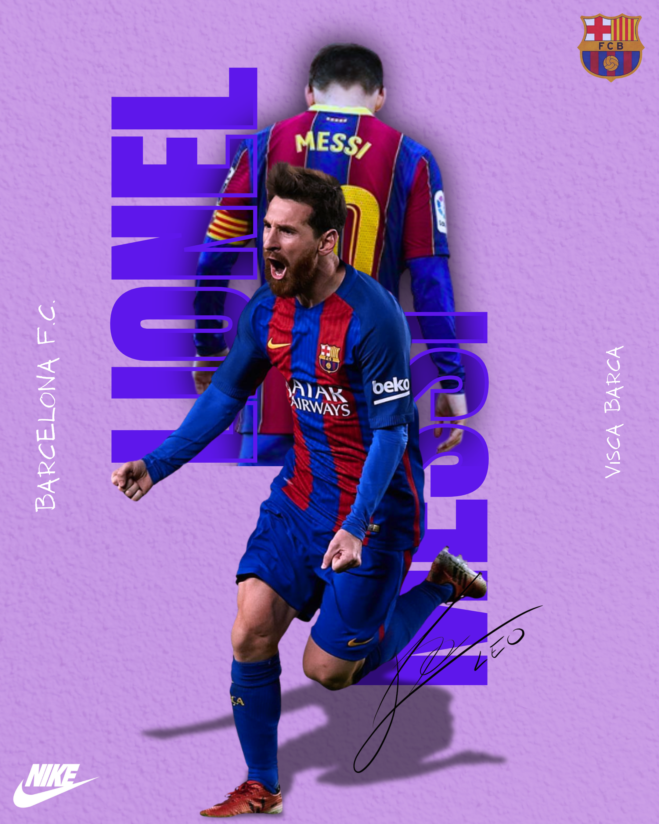 Lionel Messi football poster full design preview